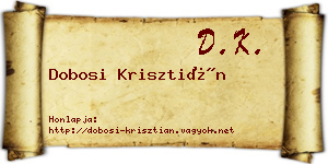 Dobosi Krisztián névjegykártya